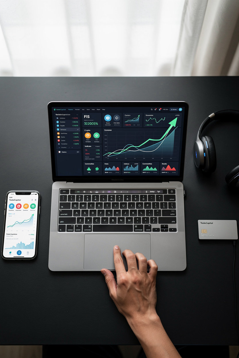 TeslaCapital Global Markets LLC professional trading platform showcasing multi-asset access and secure trading technology